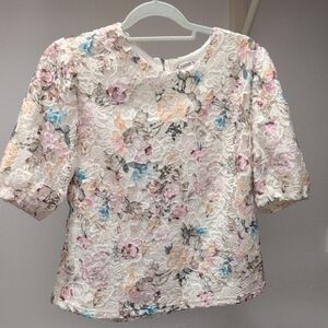 Nanette Lepore Watercolor Lace Floral Large Blouse